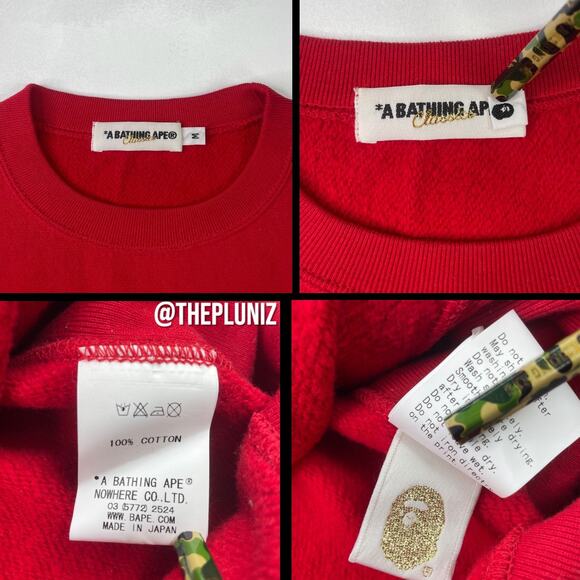 BAPE 2009 Flames College Logo Crewneck Size M - Picture 6 of 8